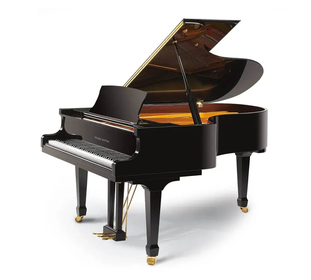 Grand piano with open lid